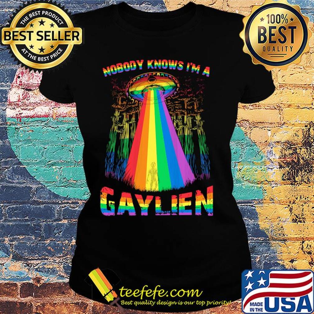 Lgbt ufo nobody knows im a gaylien s Ladies tee Lgbt ufo nobody knows im a gaylien s Ladies tee