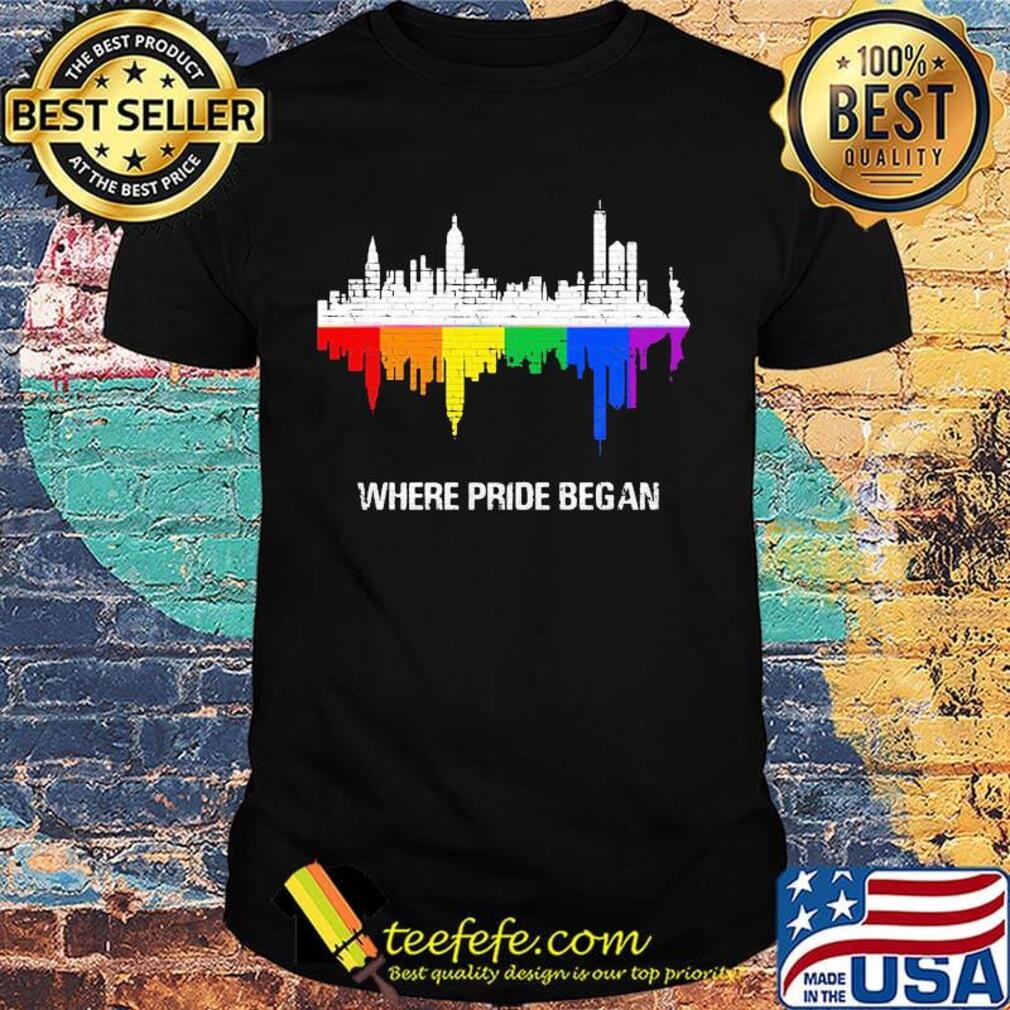 Lgbt where pride begin rainbow flag city shirt Lgbt where pride begin rainbow flag city shirt