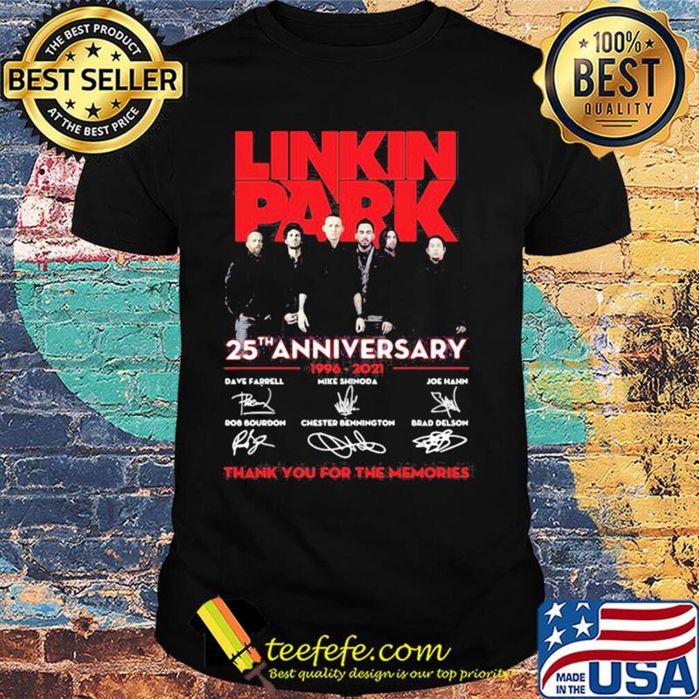 Linkin park 25th anniversary 1996 2021 thank you for the memories signatures shirt