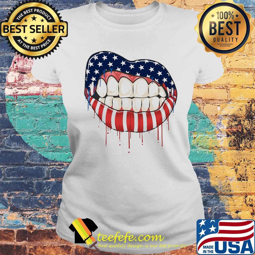 Lips american flag independence day s Laides tee Lips american flag independence day s Laides tee