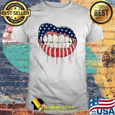 Lips american flag independence day shirt