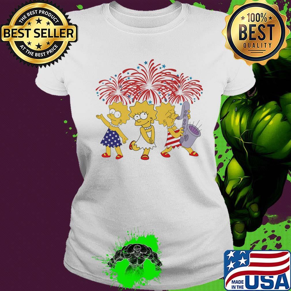 Lisa simpson firework american flag independence day s Ladies tee Lisa simpson firework american flag independence day s Ladies tee