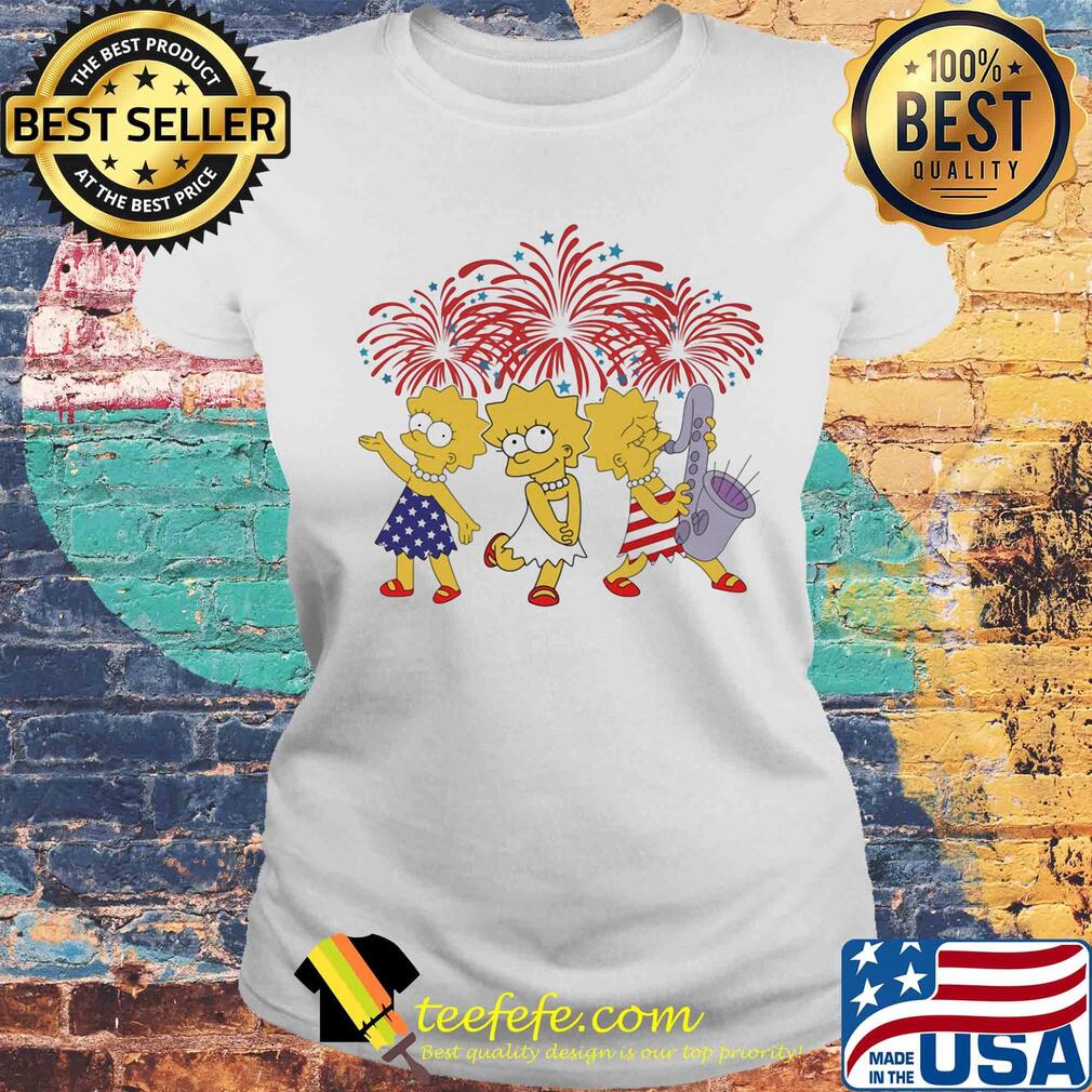 Lisa simpson firework american flag independence day s Laides tee Lisa simpson firework american flag independence day s Laides tee