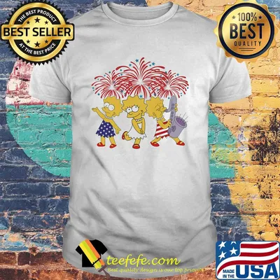 Lisa simpson firework american flag independence day shirt