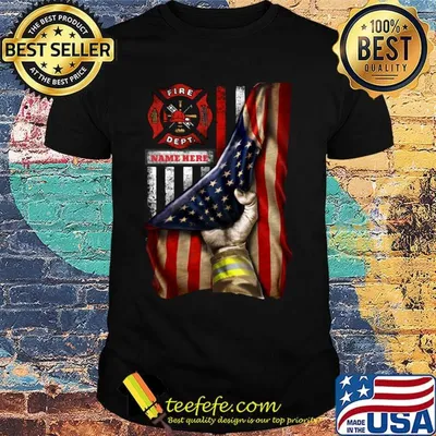 Logo Fire Dept Black Lives Matter American Flag Independence Day Shirt