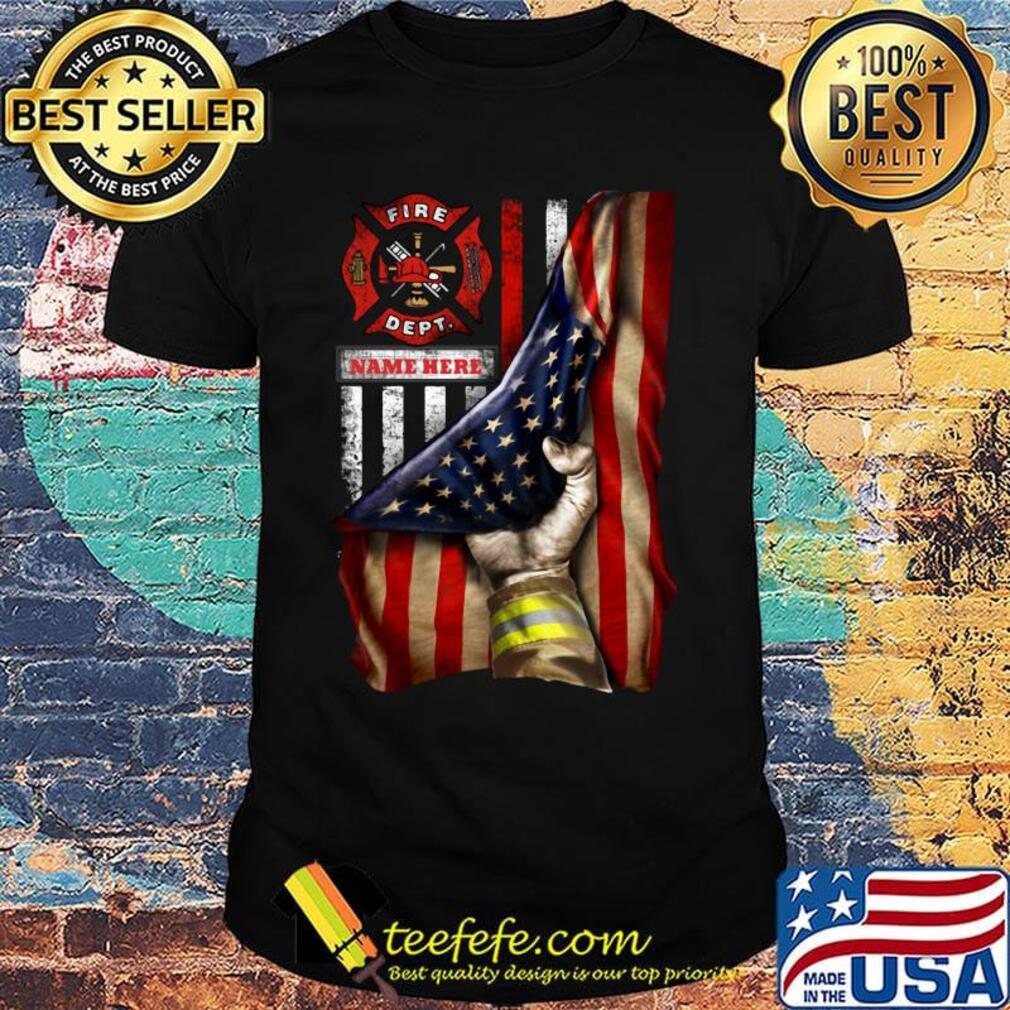 Logo Fire Dept Black Lives Matter American Flag Independence Day Shirt