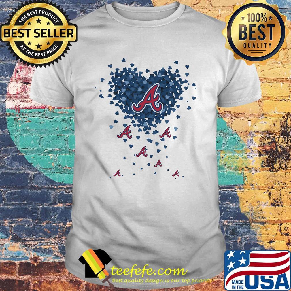 Love atlanta braves baseball logo hearts shirt
