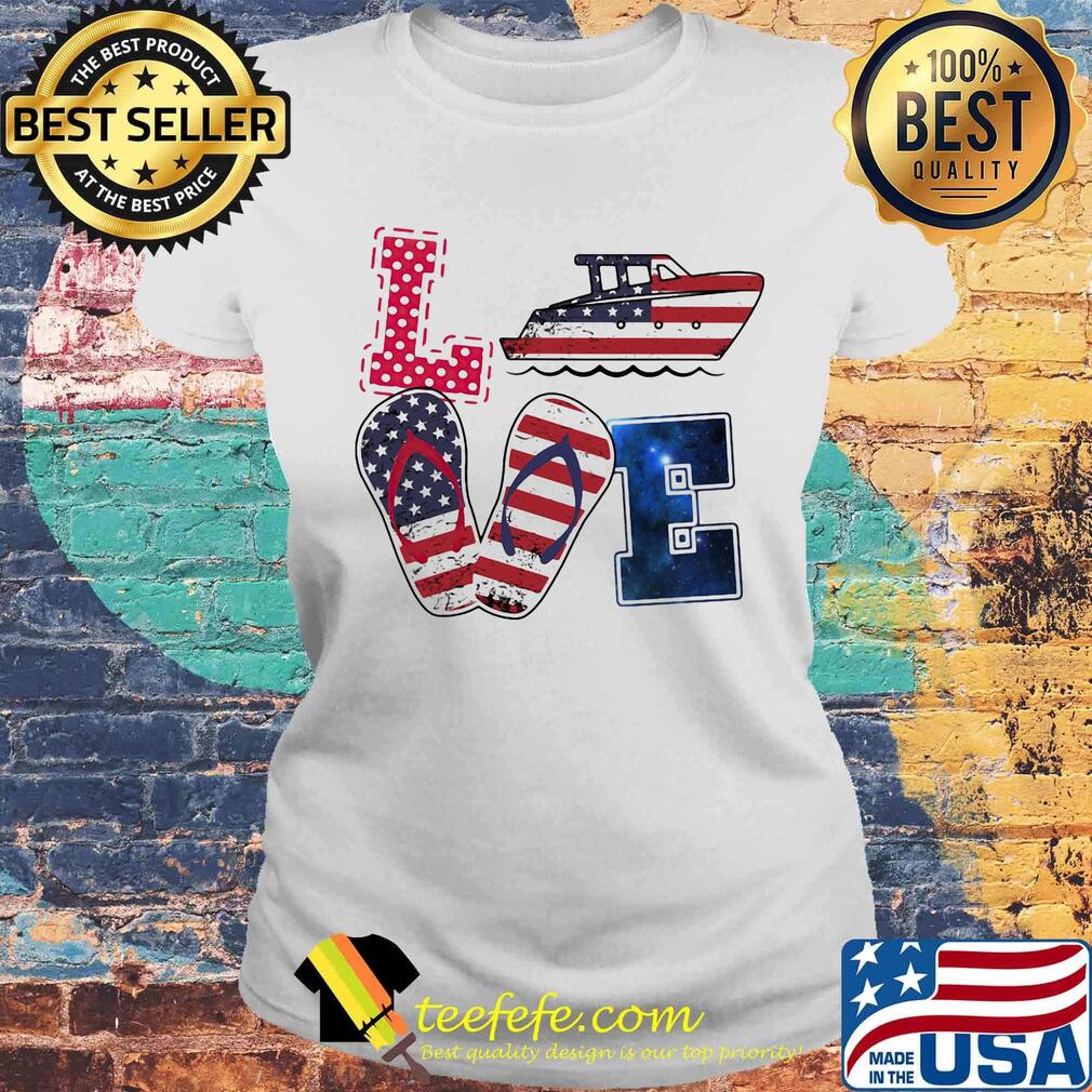 Love boating sandals american flag independence day s Laides tee Love boating sandals american flag independence day s Laides tee