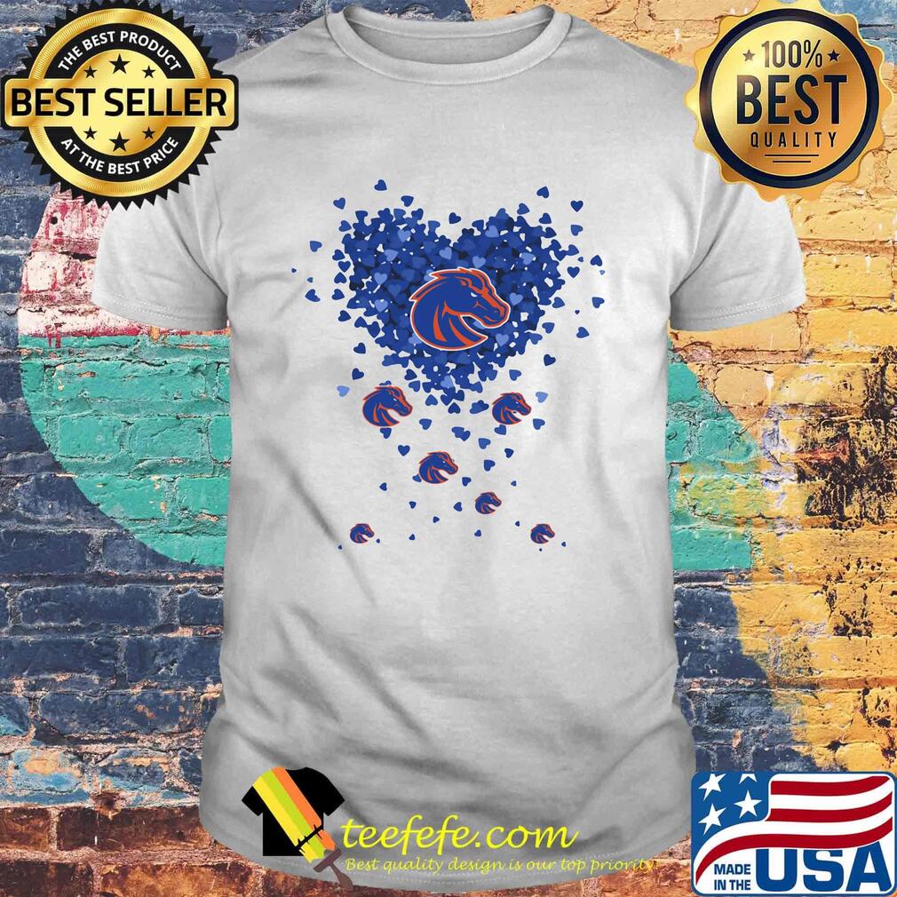 Love boise state broncos logo hearts shirt