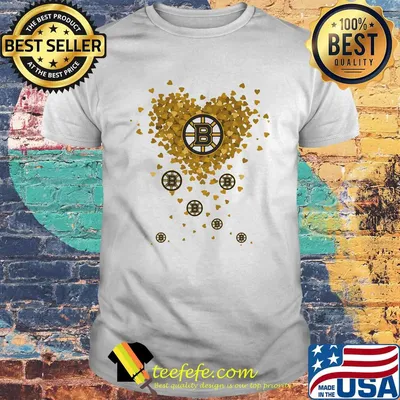 Love boston bruins hockey logo hearts shirt
