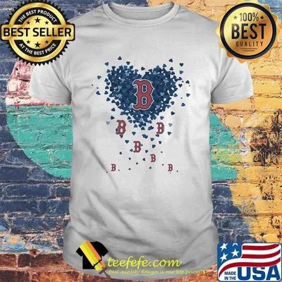 Love boston red sox baseball logo hearts shirt