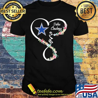 Love dallas cowboys football heart flowers shirt