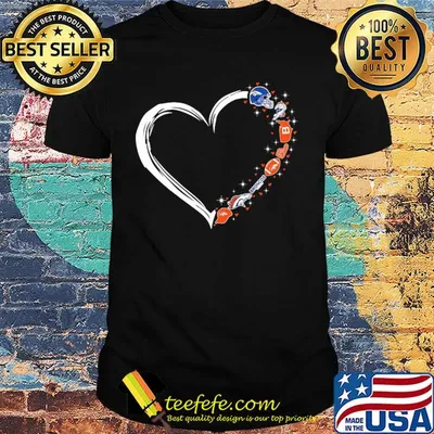 Love denver broncos football hearts shirt