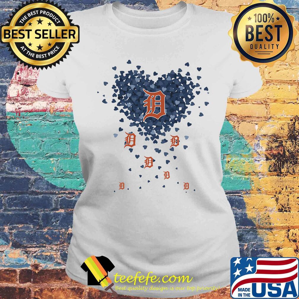 Love detroit tigers hearts s Laides tee Love detroit tigers hearts s Laides tee