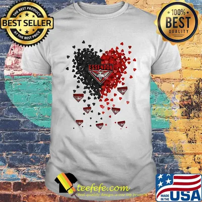 Love essendon bombers logo hearts shirt
