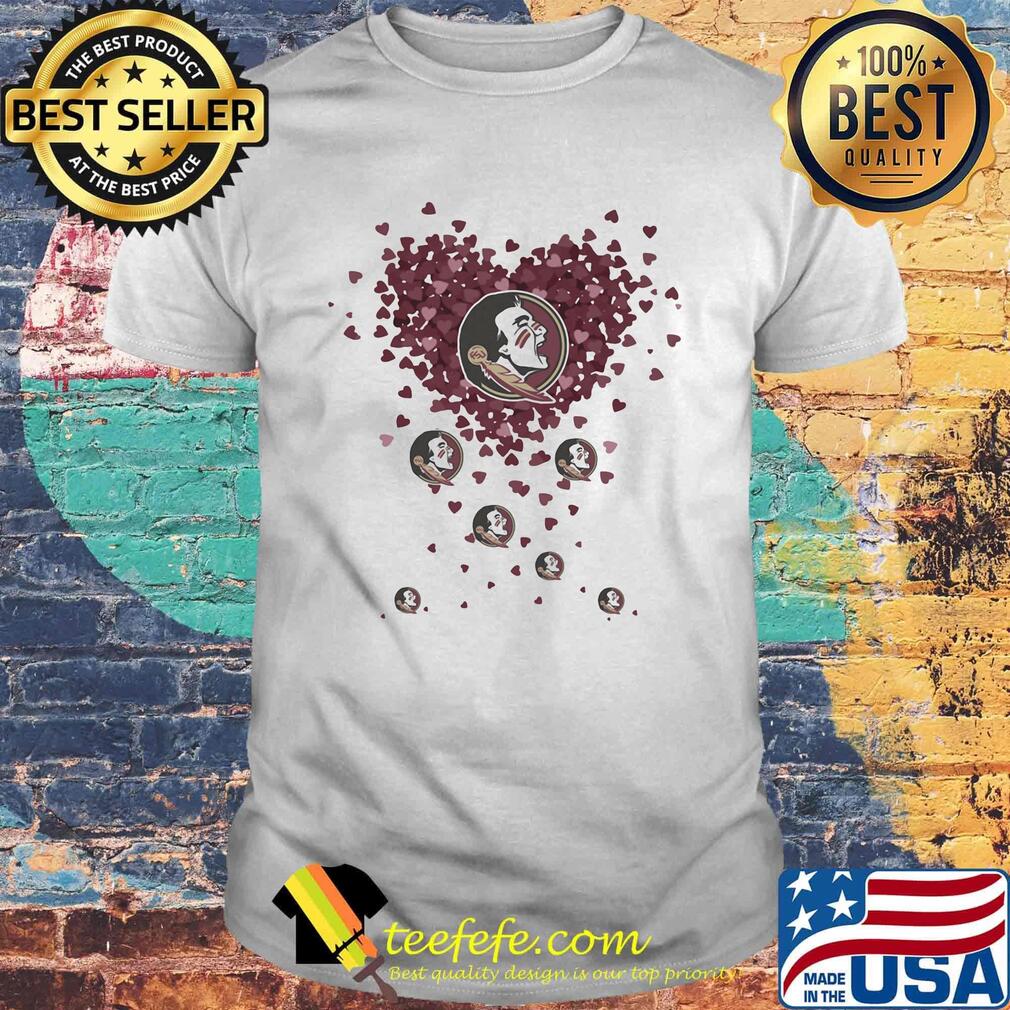 Love florida state seminoles logo hearts shirt