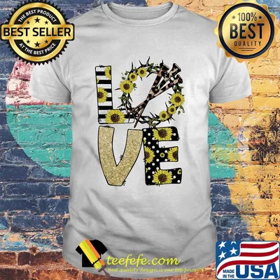 Love god sunflowers leopard diamond shirt