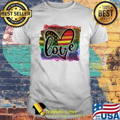 love heart American flag lgbt shirt
