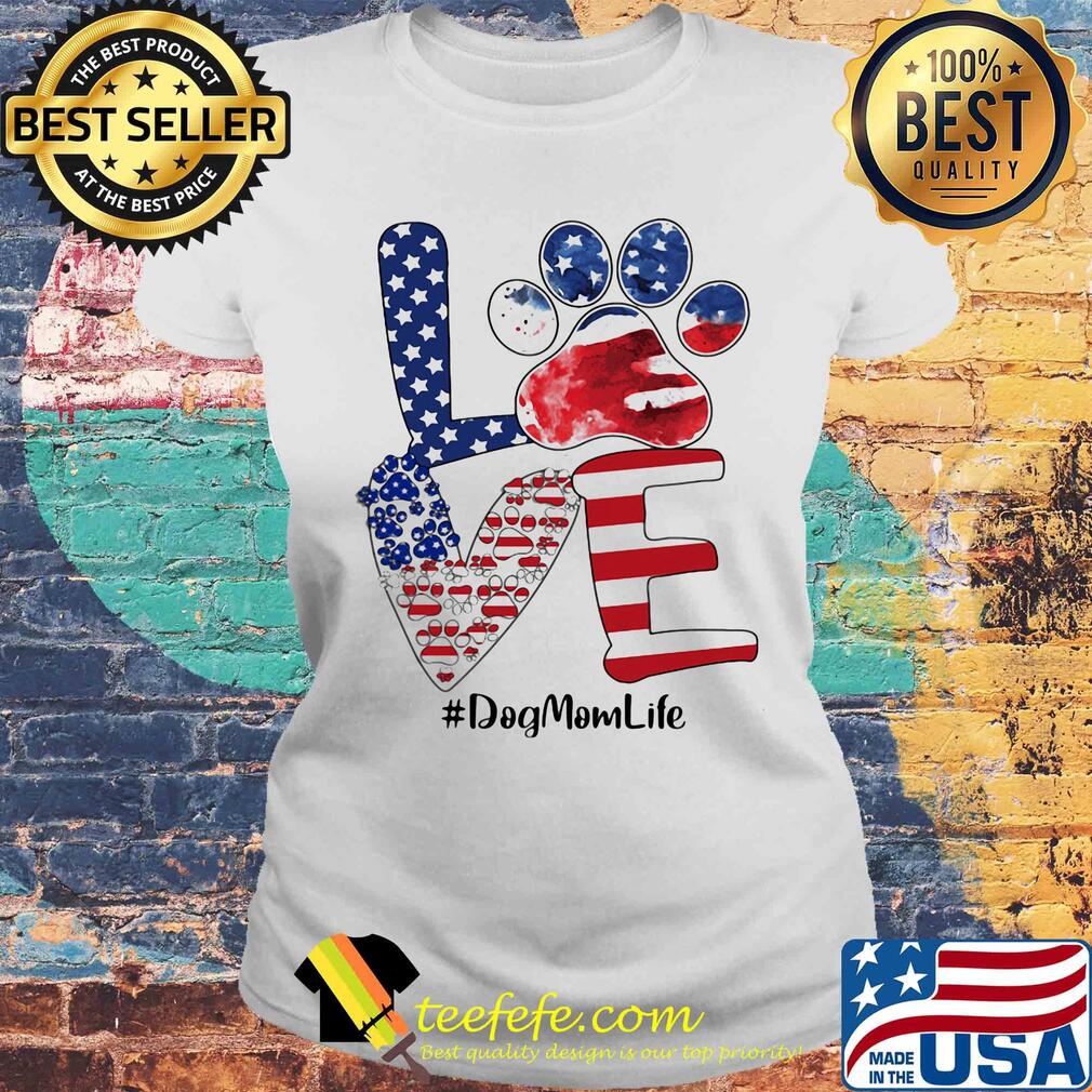 Love heart paw American flag veteran Independence Day s Laides tee Love heart paw American flag veteran Independence Day s Laides tee