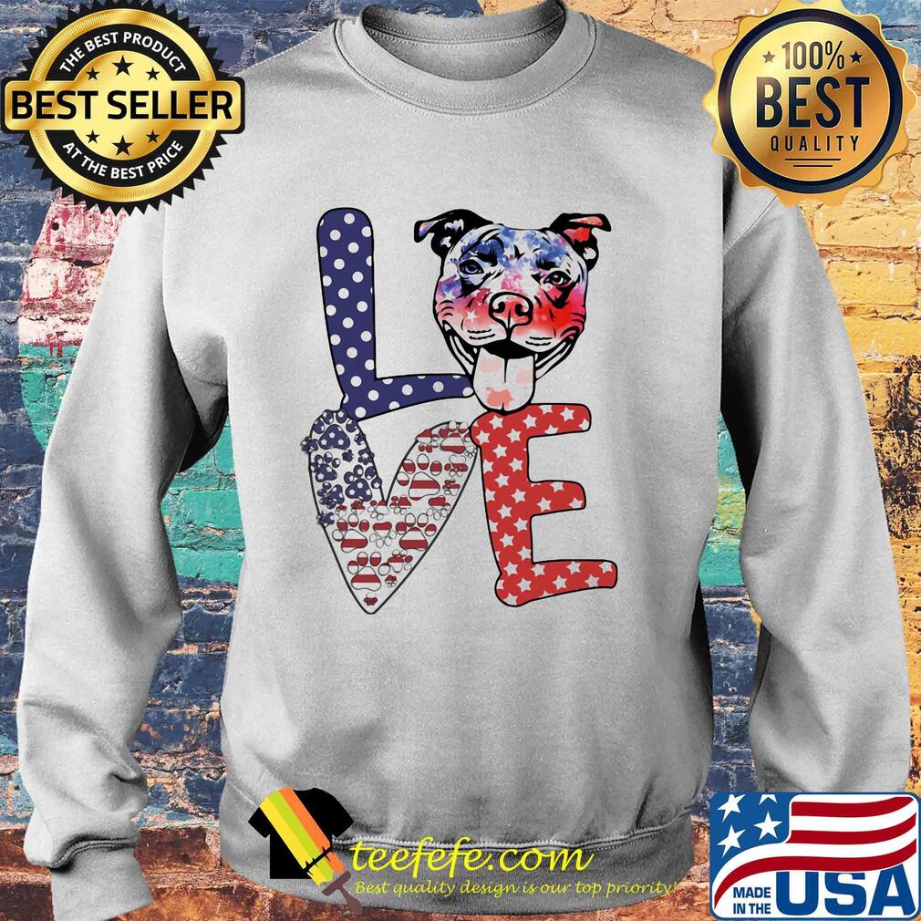Love heart pitbull paw American flag veteran Independence Day s Sweater Love heart pitbull paw American flag veteran Independence Day s Sweater