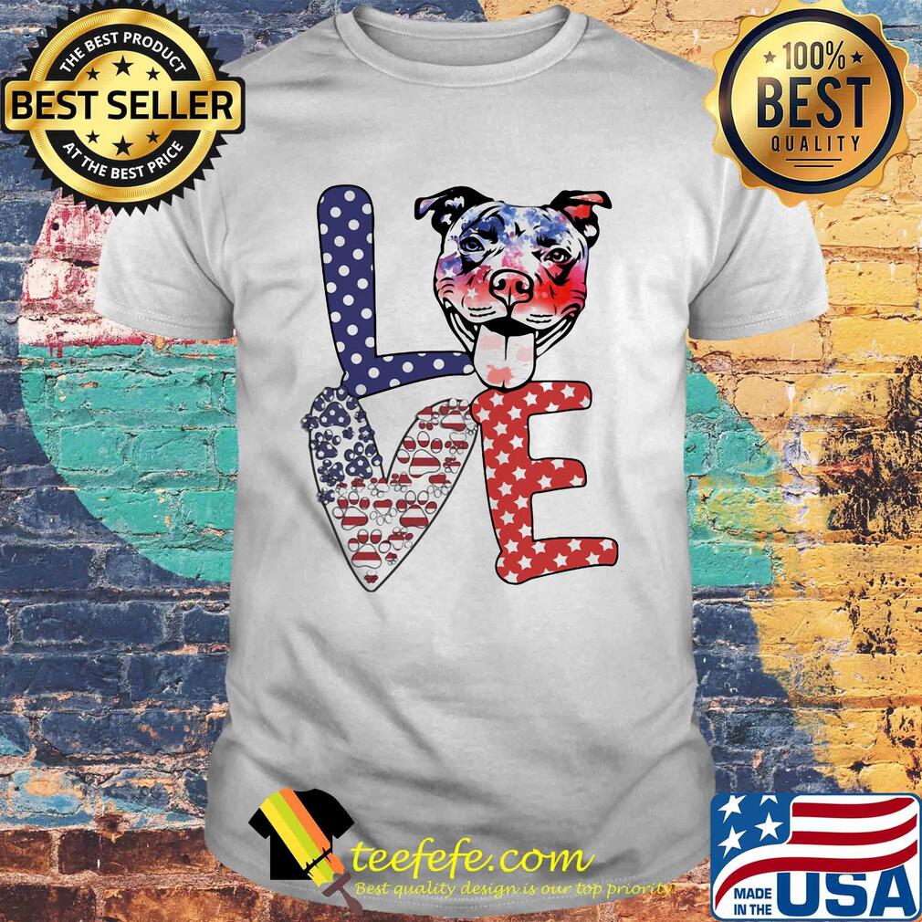 Love heart pitbull paw American flag veteran Independence Day shirt Love heart pitbull paw American flag veteran Independence Day shirt