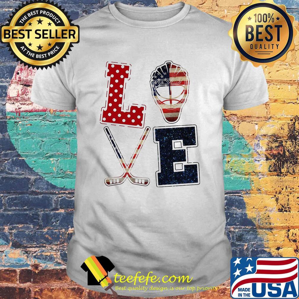 Love hockey American flag veteran Independence day shirt