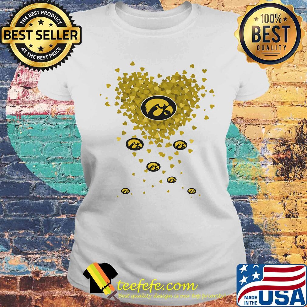 Love iowa hawkeyes logo hearts s Laides tee Love iowa hawkeyes logo hearts s Laides tee