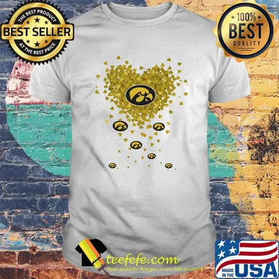 Love iowa hawkeyes logo hearts shirt