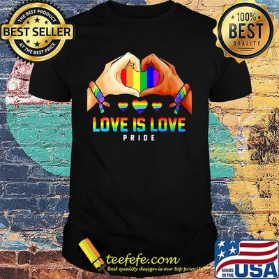 Love Is Love Pride Hand Heart LGBT Black lives matter Shirt
