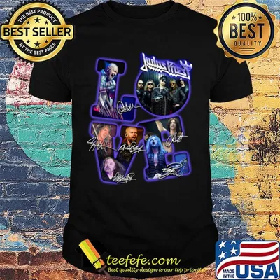Love judas priest band members signatures shirt