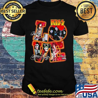 Love kiss band member signatures shirt