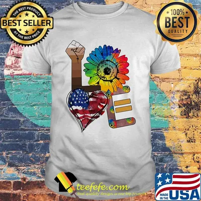 Love lgbt juneteenth american flag independence day sunflower shirt