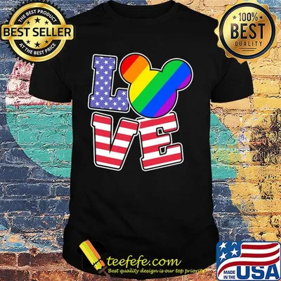Love lgbt mickey mouse american flag independence day shirt