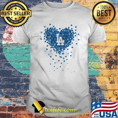 Love los angeles dodgers baseball logo hearts shirt