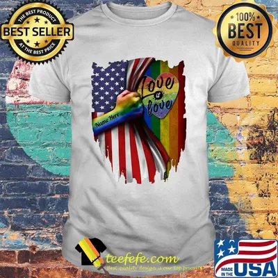 Love Love Name here American flag LGBT independence day shirt