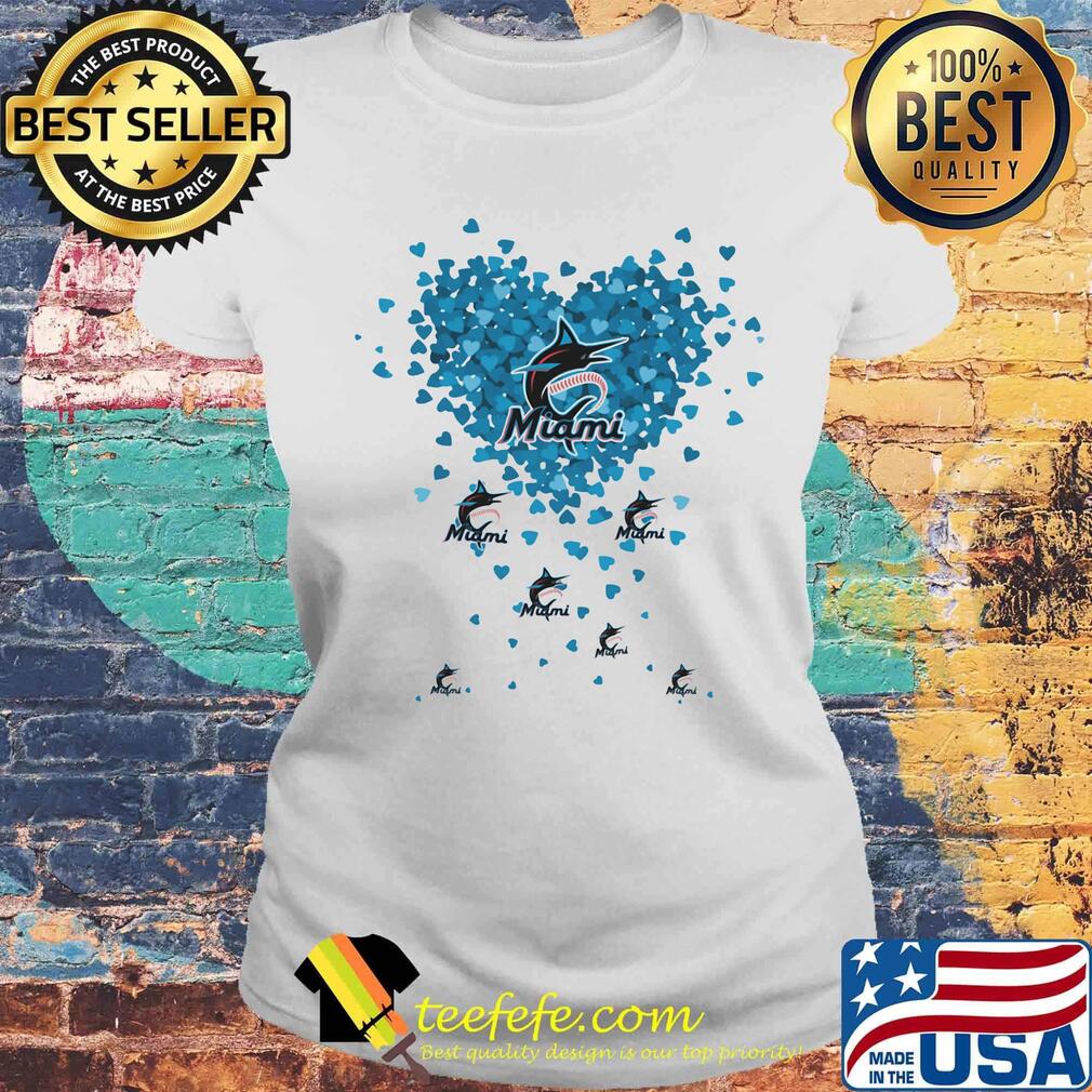 Love miami marlins hearts s Laides tee Love miami marlins hearts s Laides tee