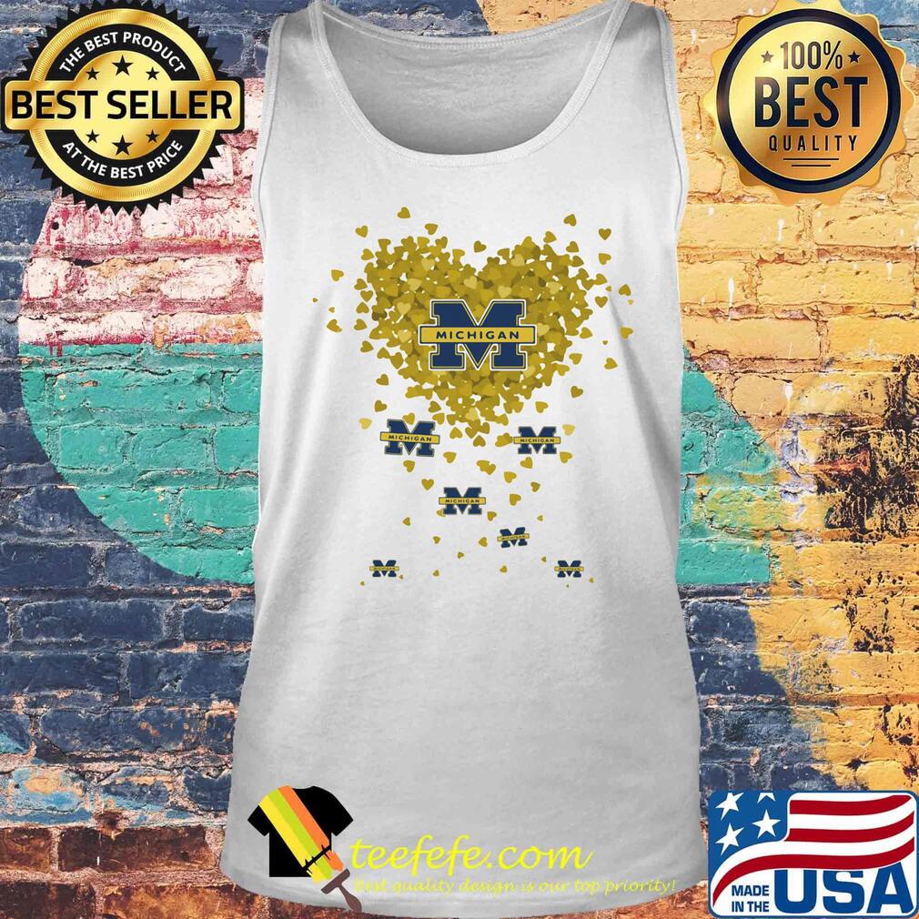 Love michigan wolverines logo hearts s Tank top Love michigan wolverines logo hearts s Tank top