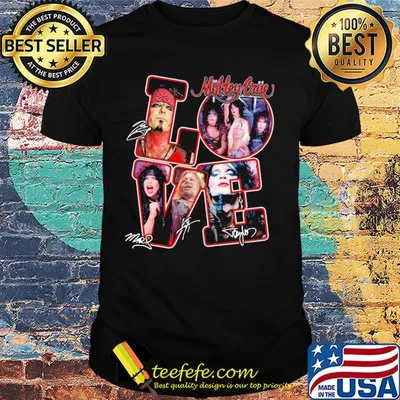Love motley crue members signatures shirt