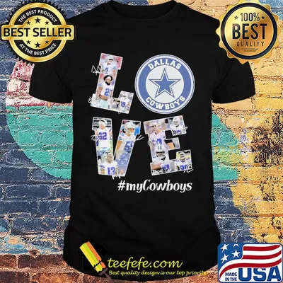 Love my dallas cowboys football team players signatures shirt