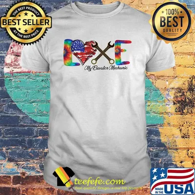 Love my elevator mechanic american flag independence day shirt