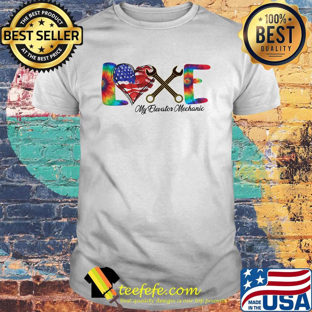 Love my elevator mechanic american flag independence day shirt