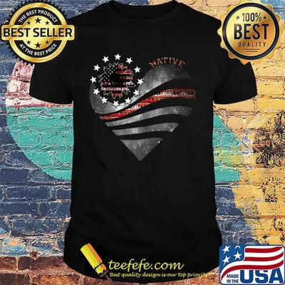 Love native sunflower heart america independence day shirt