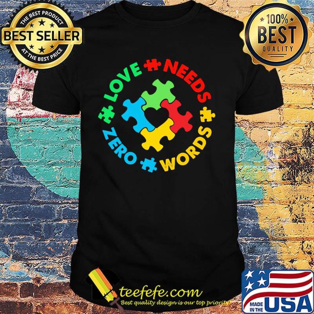 Love Needs Words Zero Green Red Words Blue Insert Shirt Love Needs Words Zero Green Red Words Blue Insert Shirt
