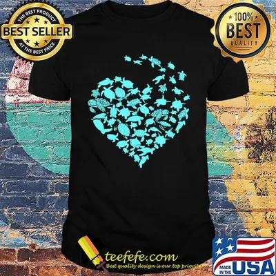 Love sea turtles heart shirt