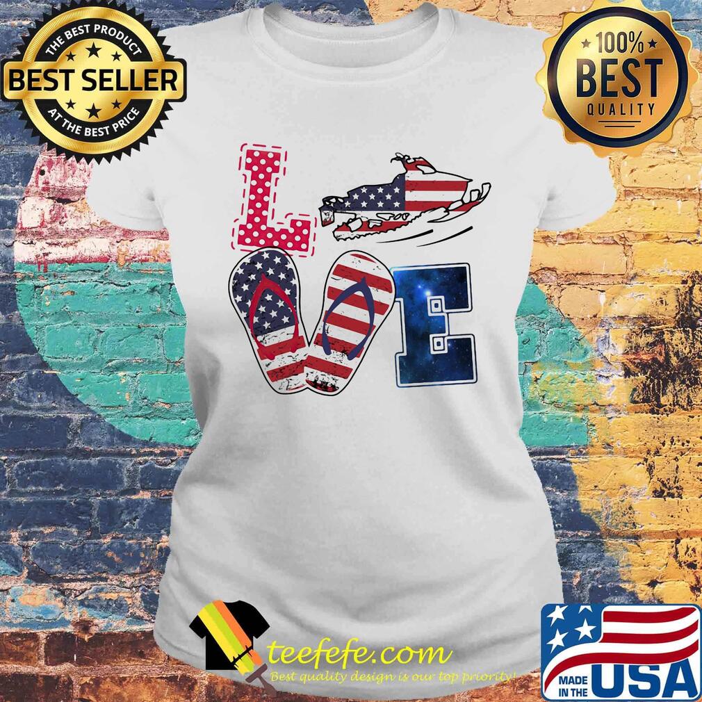 Love snowmobile sandals american flag independence day s Laides tee Love snowmobile sandals american flag independence day s Laides tee