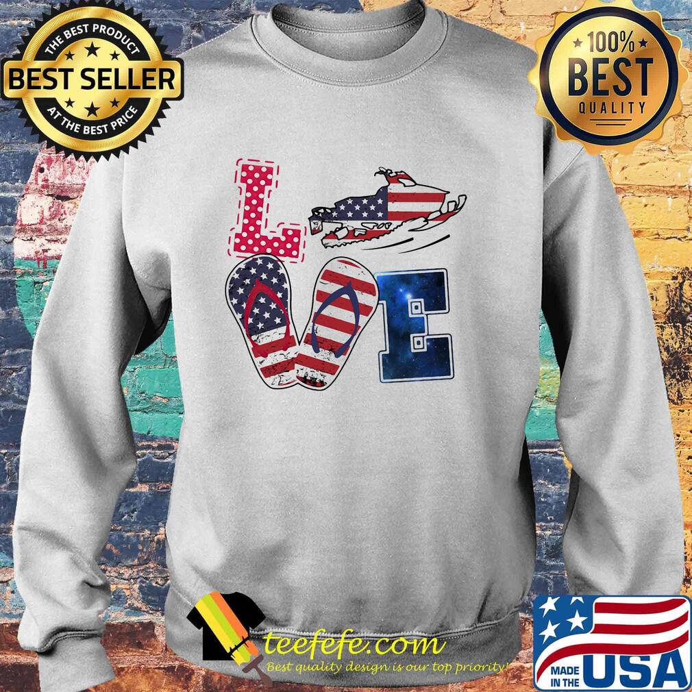 Love snowmobile sandals american flag independence day s Sweater Love snowmobile sandals american flag independence day s Sweater