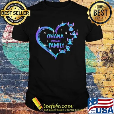 Love stitch ohana means family hearts shirt