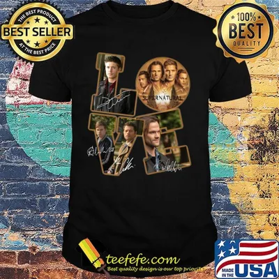 Love supernatural movie characters signatures shirt