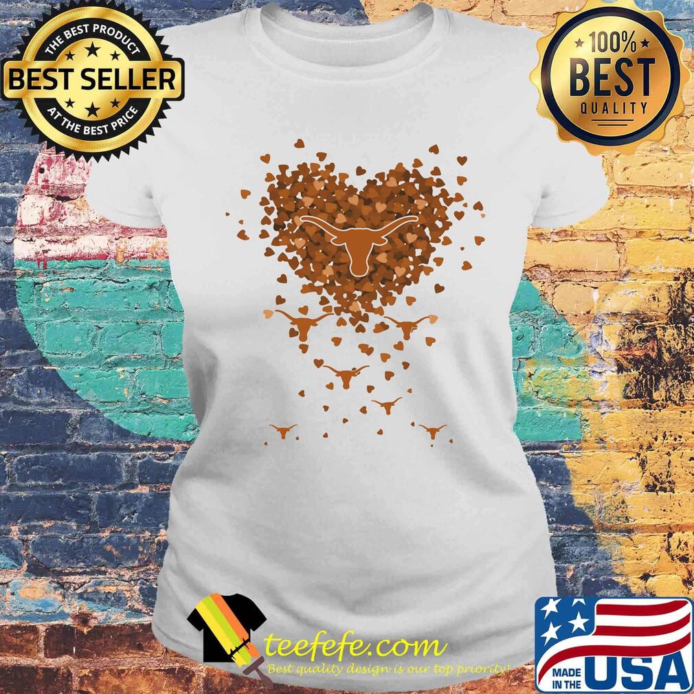 Love texas longhorns logo hearts s Laides tee Love texas longhorns logo hearts s Laides tee