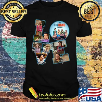 Love the big bang theory movie characters signatures shirt